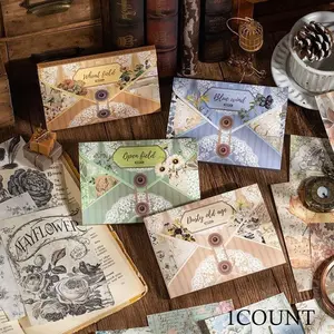 Vintage Handmade Journal DIY Wall Decoration Paper, 60 Sheets Per Book, Pastoral Memoirs Series, Ideal for Crafting and Home Decor