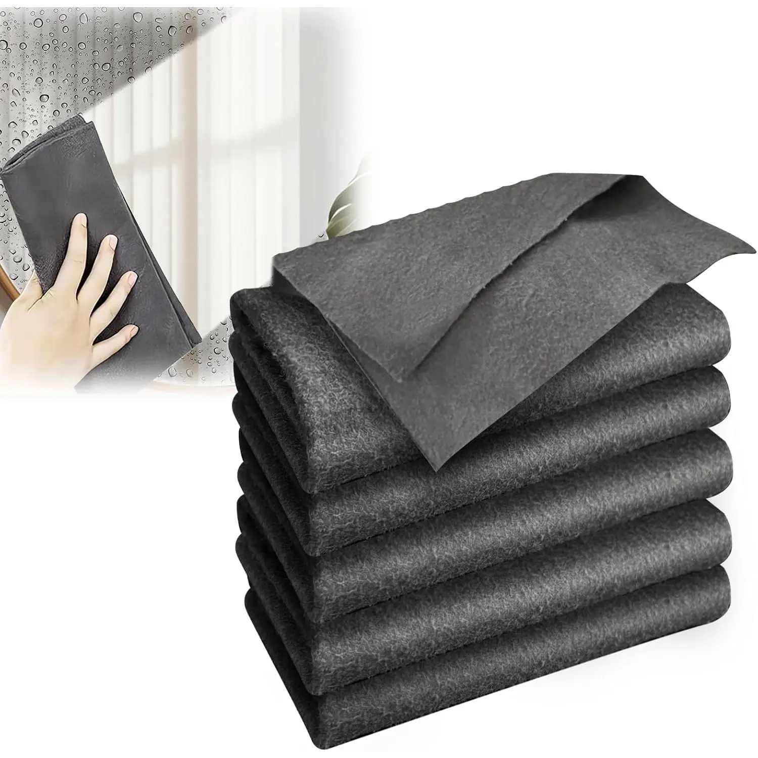 Thickened Magic Cleaning Cloth, Reusable Magic Cleaning Cloths  Glass, Streak Free Microfiber Magic Cleaning Cloth Reusable Rags  Kitchen, Windows, Mirrors, Cars (5)