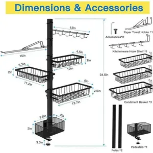 Griddle Caddy for Blackstone Griddle Accessories, BBQ Grill Caddy with Paper Towel Holder, Outdoor Kitchen Accessories for Camper, Grill Accessories Organizer, Condiment Caddy, Gifts for Men Racks Steel
