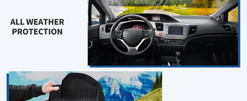 YITAMOTOR Floor Mats(Multi Styles) for 2019-2025 Chevrolet Silverado 1500/GMC Sierra 1500 & 2020-2025 Chevy Silverado/GMC Sierra 2500HD/3500HD - Black, TPE Floor Liner Truck Interior Vehicle Car Accessories Autos Protector Automotive