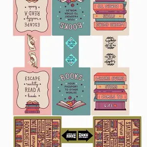 Magnetic Bookmarks with Inspirational Quotes and Book-Themed Designs for Readers