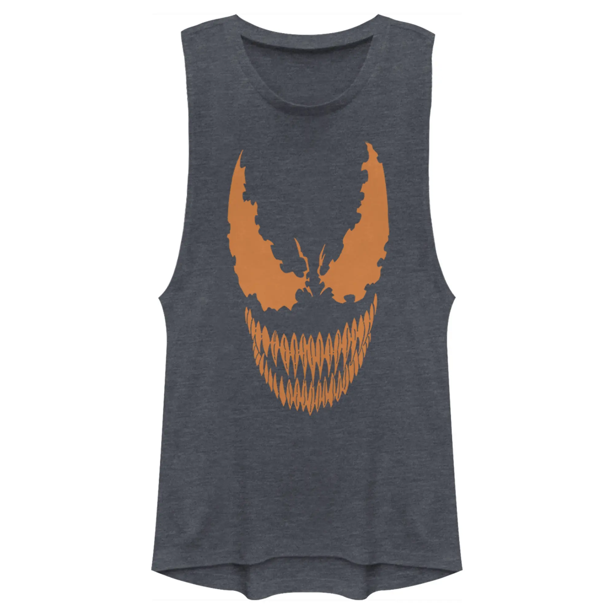 Juniors Womens Marvel Halloween Venom Scary Face Costume Festival Muscle Tee