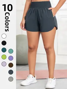 Women's High-Waisted Sport Shorts, Split Cycling Shorts, Nylon Material, Perfect Fit, Comfortable Athletic Wear, Outdoor Sports, Trail Running Shorts