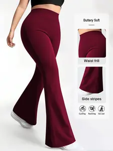 Women's High-Waisted Yoga Pants, Polyester Fabric, Loose-Fitting Design, Ideal for Fitness & Casual Wear, Autumn/winter Collection