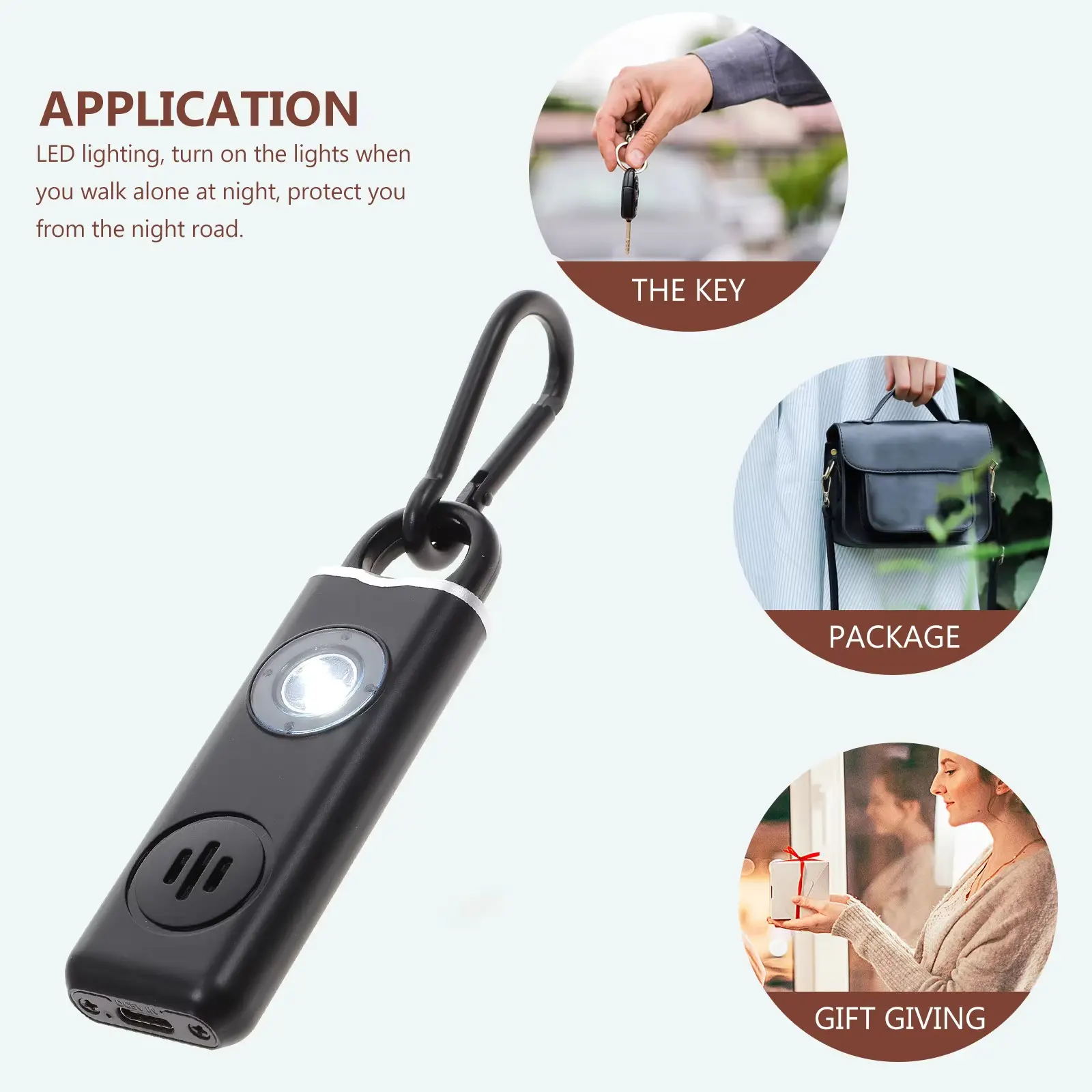 Portable 130dB Emergency SOS Alarm Keychain Dual Strobe Light Personal Safety Self Defense Tool For Outdoor Daily