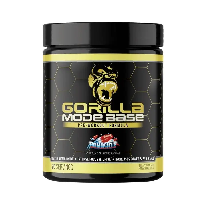 Gorilla Mode Base Fitness Pre-Workout - Bombsicle Flavor - 25 Servings - 13.4 oz (380 g)