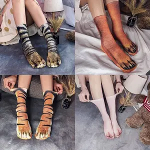Tiktok the same funny sock 3d printing animal foot socks adult claw digital simulation cat claw magic tool