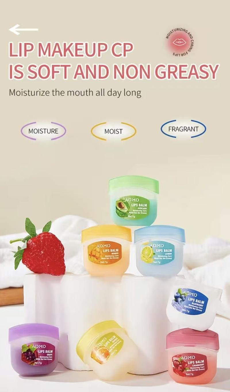 Moisturizing Lip Care Mask Set, 8 Counts Hydrating Lip Care Gel, Daily Skincare Product for Lip, Skincare Product Summer Gift, Lip Balms, Lip Moisturizer Lasting