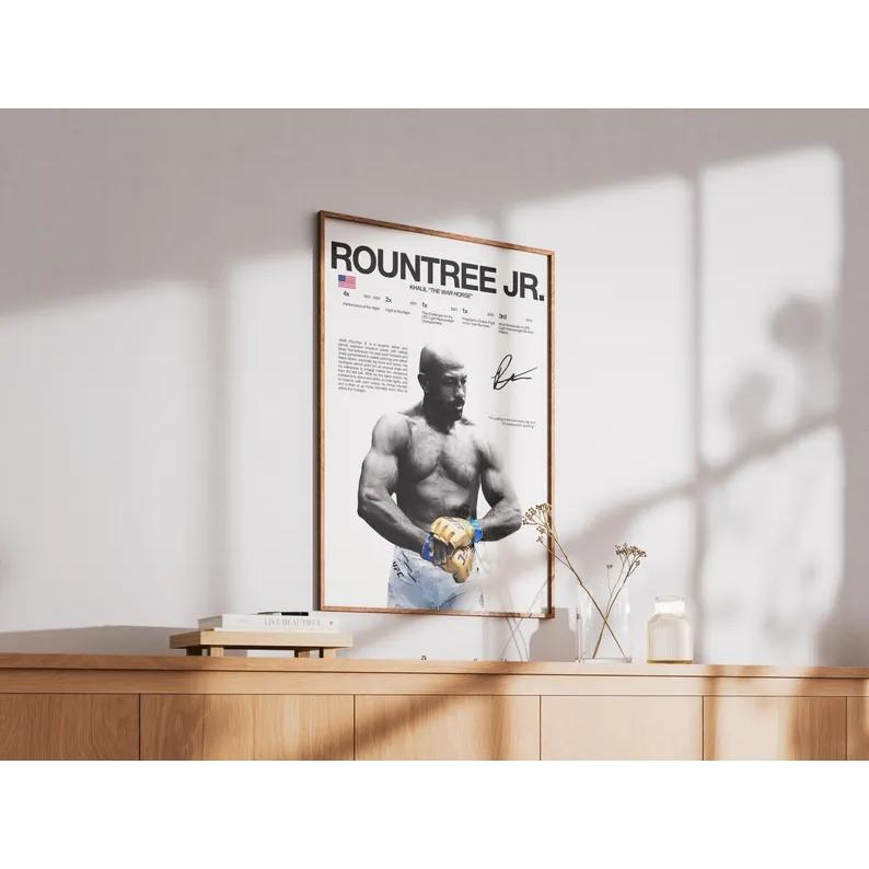Khalil Rountree Jr Poster, UFC Wall Print, MMA Digital Download, Fighter Poster, Gym Poster, UFC Fan Room Decor, Gift for Him, ufc Champion