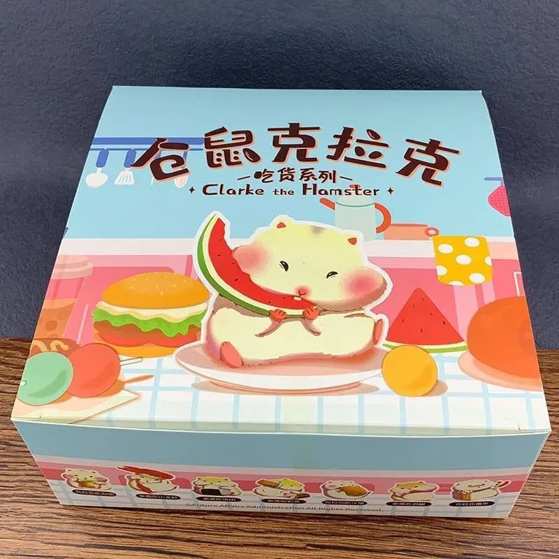 Adorable Hamster Clark Foodie Series Blind Box - Random Surprise Set, Sealed Hobby Box, Trendy Girl Gift, Miniature Collectible Doll Toy, Car Decoration