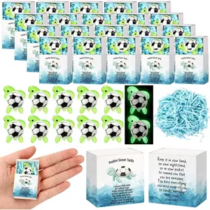 Amyhill 20 Sets Soccer Gifts Bulk for Team End of Year Gifts Mini Inspirational Luminous Soccer Turtle Resin Senior Night Gift from Coach for Players Fans Party Favor Birthday