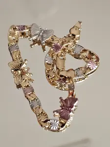 Fashion Butterfly Bracelet for Women - 14 Karat Gold Plated, 21cm Length-5mm wide, Elegant Accessory with Stylish Design not water resistant