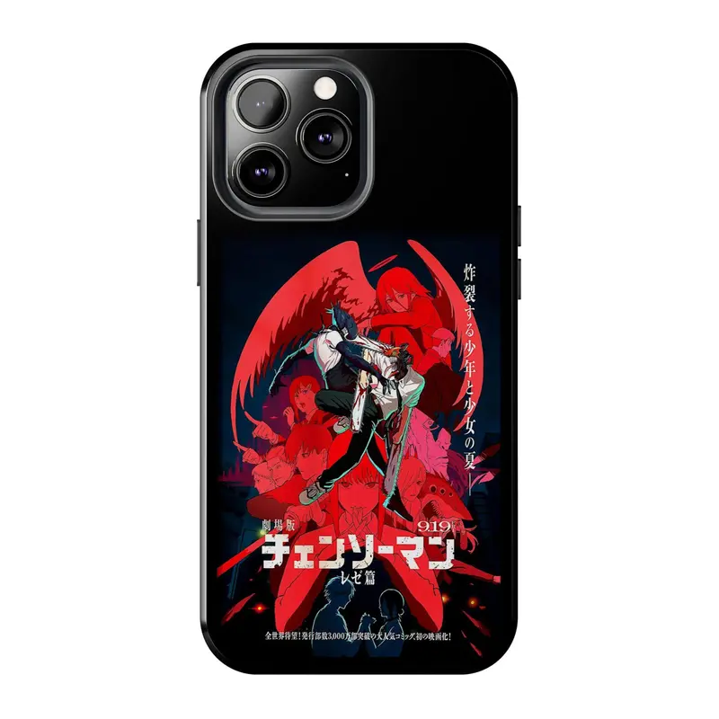 Denji x Reze Chainsaw Man Phone Case, Japanese Dark Anime
