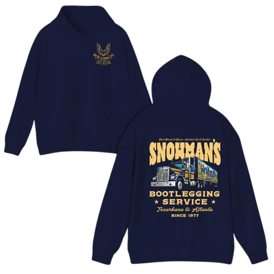 Snowman's Bootlegging Service 2 Side Hoodie, Smokeyy and The Bandiit Sweatshirt, Unisex Trendy Sweatshirt Gift For Movie Fan, Gift For Him, Movie Merch.