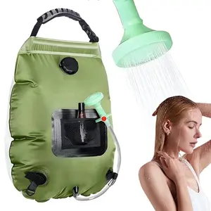 KAMIDA Solar Portable Shower Bag for Camping 5 Gal/20L Outdoor Heating Camp Shower with Removable Hose and Switchable Shower Head for Hiking Backpacking Traveling Climbing
