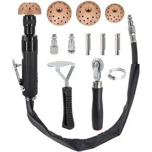 Tire Repair Kit Air Tire Repair Polish Patch Tools with 2500RPM Low-Speed Air Grinder & Tungsten Buffer for Car, ATV, Truck Tires (Scraping Roller Included)