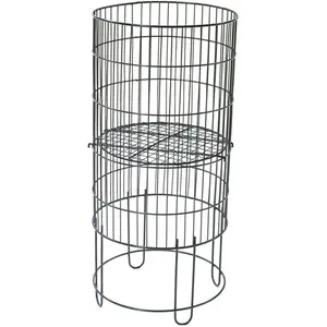Black Collapsible Round Dump Bin Display Basket Retail Store Fixture 15"
