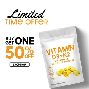 Vitamin D3+K2 | 2 in 1 Vitamins D & K Complex Healthcare Calcium Dietary Muscle vitamin d3 k2