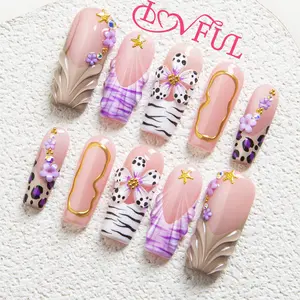 Lovful | H640 Glow Now, Cry Later Handmade Acrylic Press On Nails | 10PCS Reusable Salon Quality 2025 New