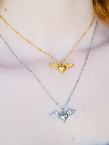 Angel Heart Necklace | Gold & Silver