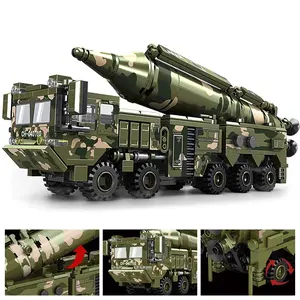 Missile Vehicle Building Blocks WWII Military Truck Brick Tank Building Blocks Missile Launcher Model Boys Toys Kids Toys