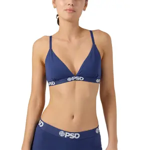PSD Women's Navy Triangle Bralette - Premium Modal Fabric Bralette with Adjustable Straps, Soft Comfortable and Cute Womenswear