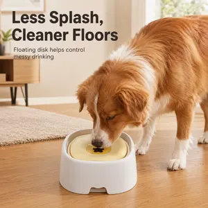 No-Spill Polypropylene Dog Water Bowl - Anti-Splash Floating Plate, Slobber Stopper Bowl, Slow Drinking Pet Feeding Accessory for Low-Profile Dog Feeders cat nutrition post-op