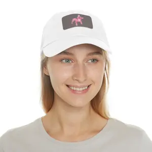 Womans Frenchie Leather Patch Hat