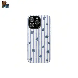 MagSafe iPhone Case Blueberry Picnic Striped Protective Phone Case Suitable For IPhone17/IPhone17 Air/IPhone17 Pro/IPhone17 Pro Max/16 Pro Max/15 Pro Max/14 Pro Max/13 Pro Max/12 Pro Max For iPhone13