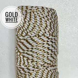 Metallic Macrame Rope | 3mm Metallic Rope | 141 Feet | Rose Gold Rope | 3mm blended rope | Metallic Cotton Blended Rope | Macrame Rope