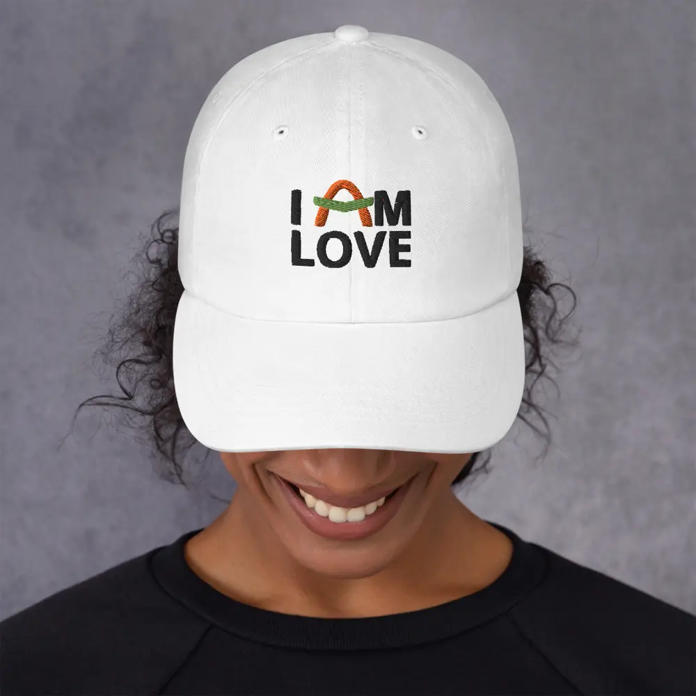 I Am LOVE Classic Unisex Dad Hat, 3 ⅛” Crown, Adjustable Cotton Cap, 1 Size Fit, Baseball Cap, One Size