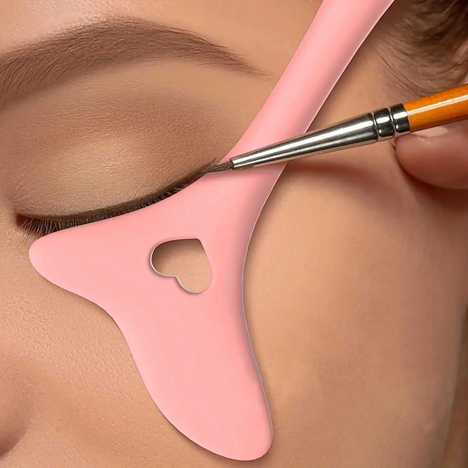 Reusable Silicone Eyeliner Stencil, Makeup Stencil Eye Makeup Aid Tool Mascara Shield Applicator, Lipstick Stencil, Makeup Accessories