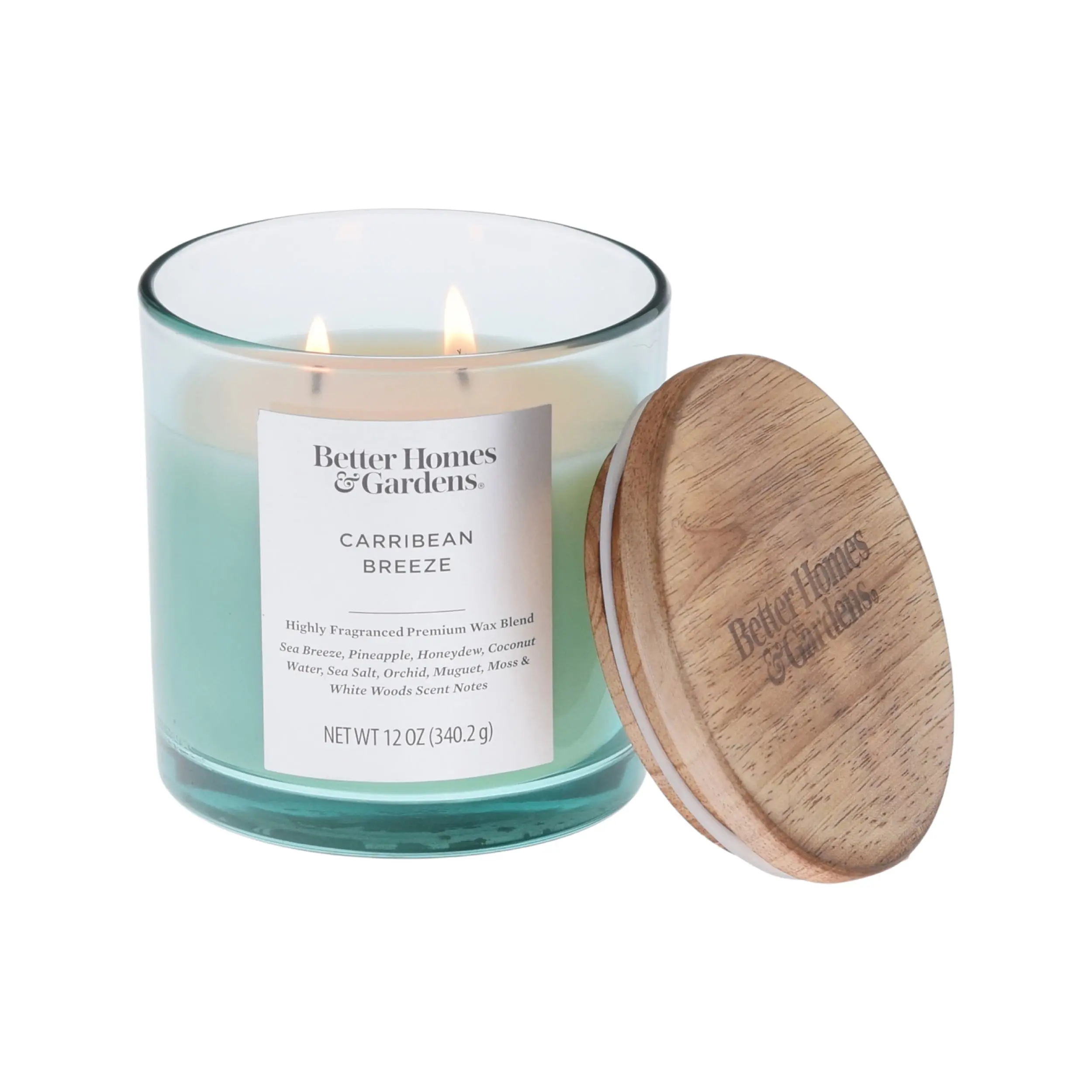 Better Homes & Gardens Caribbean Sea Breeze Scented 2-Wick Ombre Jar Candle 12oz