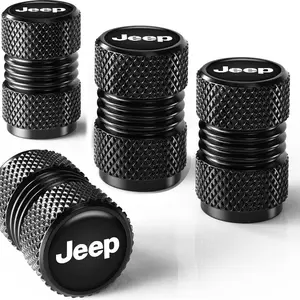 4pcs Aluminum Alloy Metal Car Wheel Tire Valve Air Stem Covers, for Jeep Renegade Compass Wrangler Grand Cherokee, Durable and Stylish
