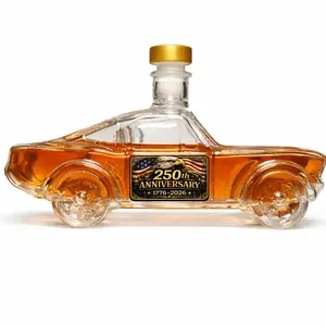 Vintage Mustang Muscle Car Decanter - 250th Anniversary 1776-2026 - Patriotic Eagle Whiskey Bottle