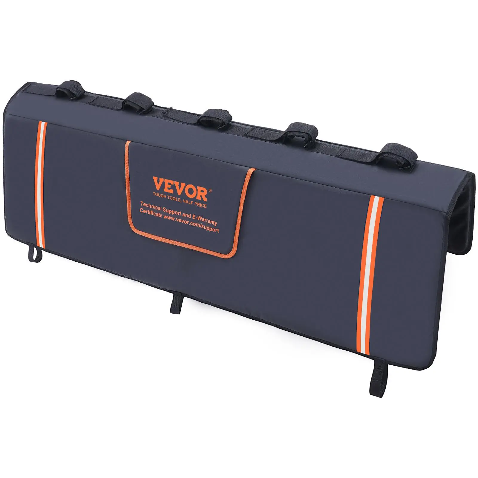 【summerfinds】VEVOR Tailgate Bike Pad, 53" Truck Tailgate Pad Carry 5 Mountain Bikes, Tailgate Protection Pad with Reflective Strips and Tool Pockets, Tailgate Pad with Camera Opening for Mid-Size Pickup Trucks