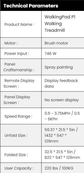 WalkingPad P1 Foldable Walking Treadmill For Home&Office With Remote Control - 12Month Warranty