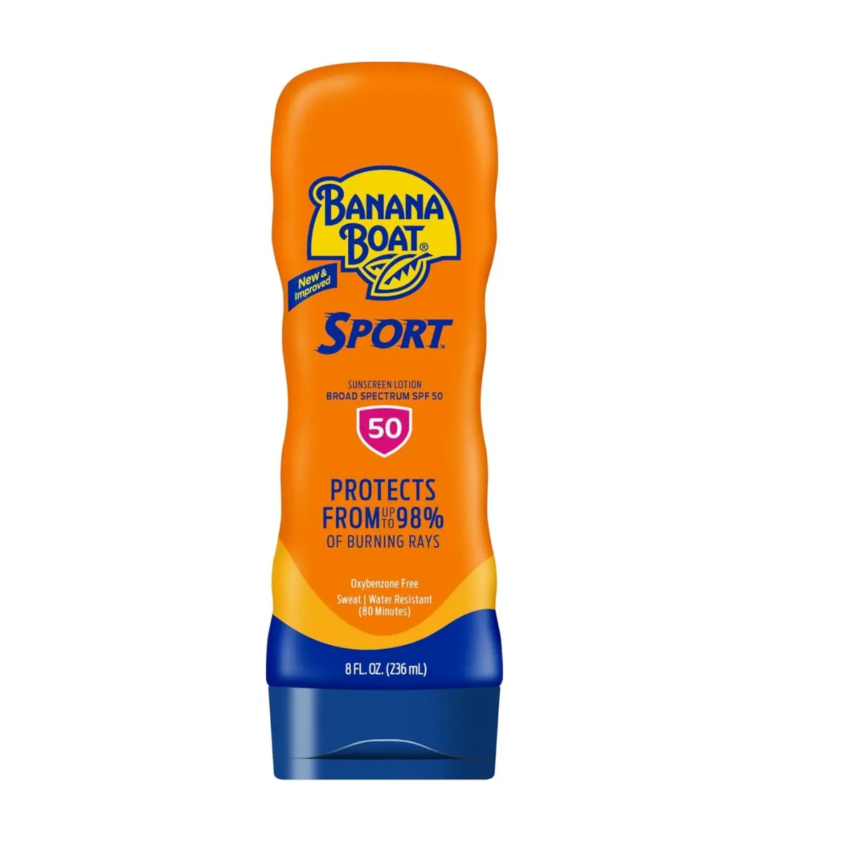 Banana Boat Sport SPF 50 Sunscreen Lotion, 8 Fl Oz - Broad Spectrum UVA/UVB Protection, Sweat & Water Resistant, Lightweight Formula for Outdoor Use