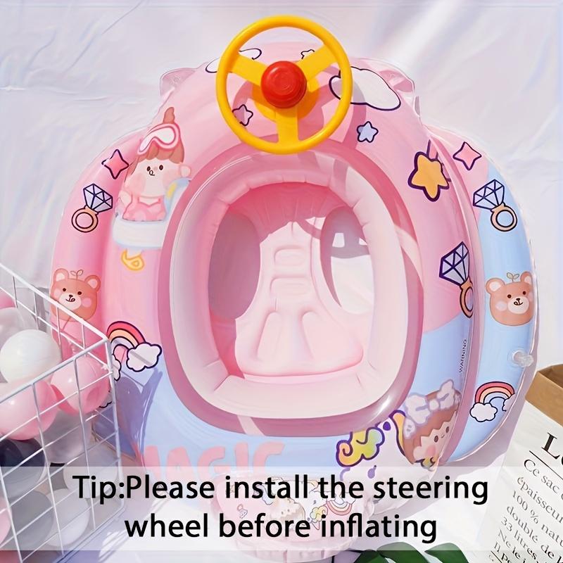 Fun 3-Year-Old Baby  Float with Turning Steering Wheel  Inflatable Toddler Swim Ring with Safety Seat | Stable & Leak-Proof for Summer Water Play  3 Cute Designs: Shark, Girl & Space Jet!  #BabyPoolFloats #ToddlerLife #Summer2026 accessories bar