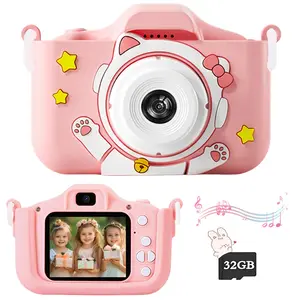 1080P HD Video Selfie Camera, Digital Camera, Toddler Camera, Birthday Gifts for Girls, Camera Toys for 3 4 5 6 7 8 9 Years