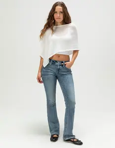 MISS ME Womens Mid Rise Bootcut Jeans