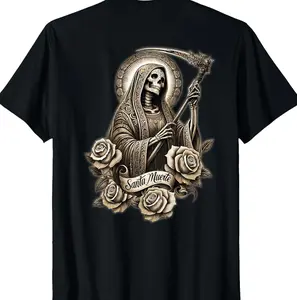 Santa Muerte Mexican Floral Saint Death T-Shirt