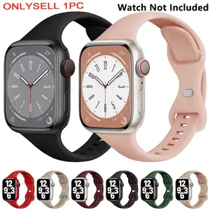 Silicone Watch Band (Band Only), Slim Silicone Watch Band for iWatch Series 8 Ultra SE 7 6 5 4 3, Smart Watch Accessories, Wearable