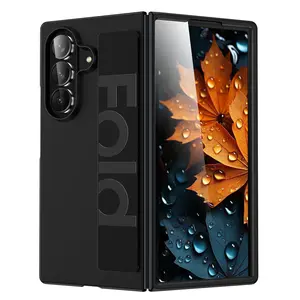 for Samsung Galaxy Z Fold7, Z Fold6, Z Fold5 Case with Strap Black，Shockproof Hard PC Cover Matte Touch Slim Thin Phone Case for Galaxy Z fold 7 5G 2025 Protective Accessories
