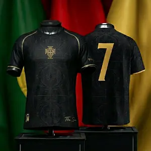 New Premium The Siu Seven Edittion Black Color Soccer Jersey, Vintage StreetwearFootball Shirt Men Women, Retro Streetwear Sportswear Top, Red Black Gold Athletic Jersey