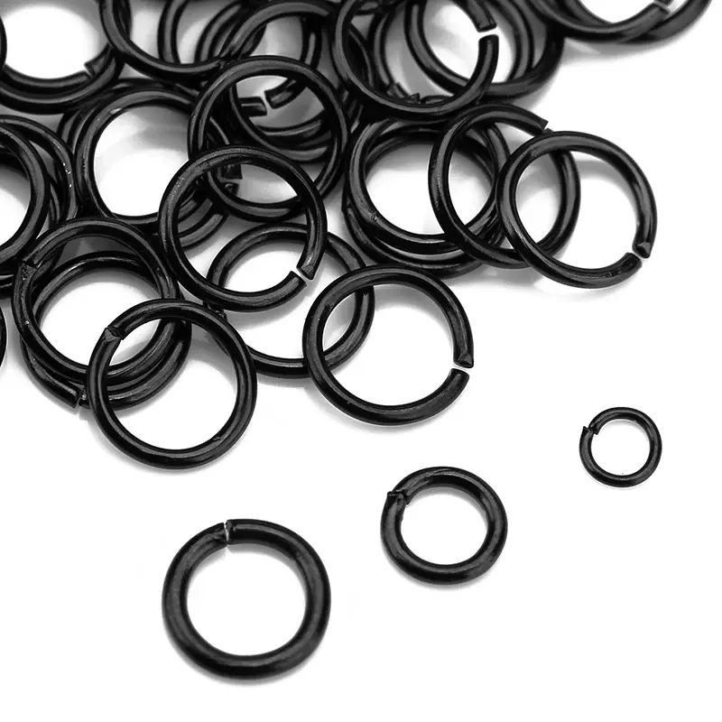 100pcs Stainless Steel Black Open Jump Ring Connectors for DIY Bracelet Necklace Jewelry Making Accessories Jewelry Supplies