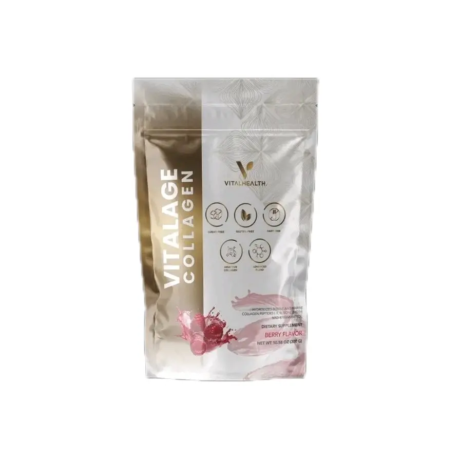 VitalAge Collagen Berry Flavor Dietary Supplement for Skin Health and Joint Support