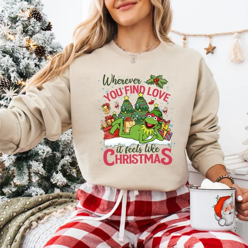 Wherever You Find It Feels Like Christmas Sweatshirt, The Muppets Christmas Carol T-shirt, Kermit The Frog Tee, Kermit And Gonzo Hoodie