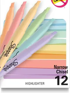 Pocket Highlighters, Mild Pastel Colors, Assorted, Chisel Tip, 12 Count - School, Home, and Office Use, Teacher Supplies adhd accessories
