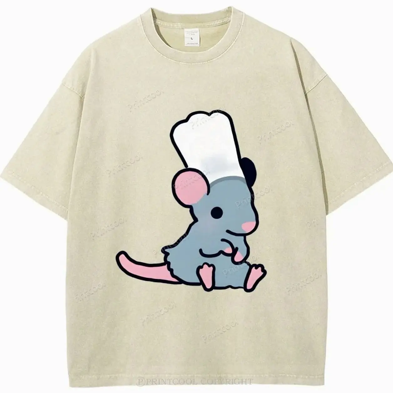 Little Chef Mouse in Its Toque Unisex Vintage Tshirt Tee , Unisex shirt, Shirt for Her, For Women, For Man